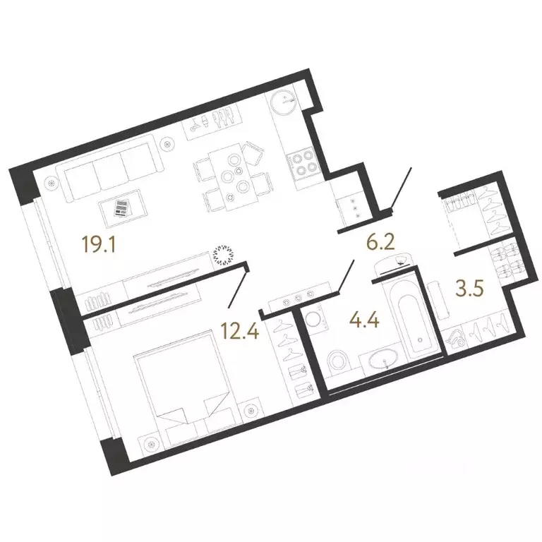 1-к кв. Санкт-Петербург ул. Бабушкина, 2 (45.6 м) - Фото 0