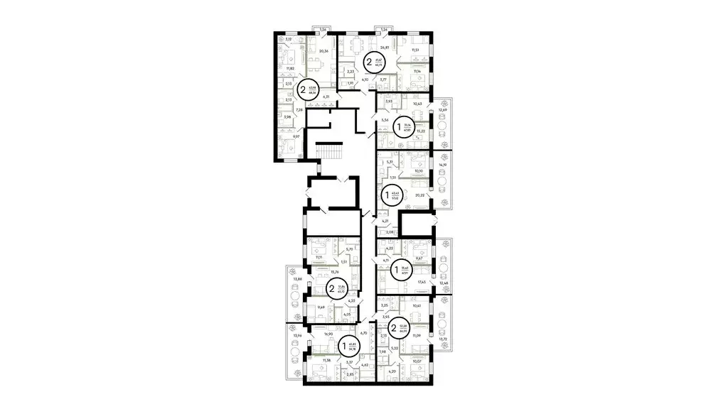 2-комнатная квартира: Тюмень, улица Александра Звягина, 7 (68.36 м) - Фото 1