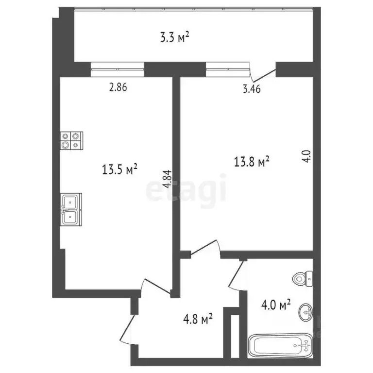 1-к кв. Омская область, Омск ул. 21-я Амурская, 41/3 (36.2 м) - Фото 1