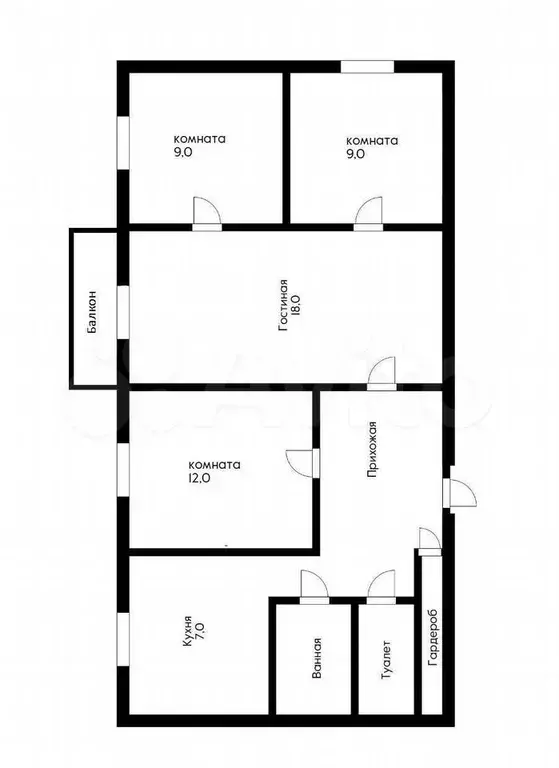 3-к. квартира, 60 м, 3/5 эт. - Фото 0