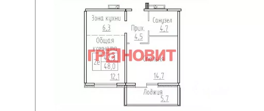 2-к кв. Новосибирская область, Новосибирский район, Мичуринский ... - Фото 1