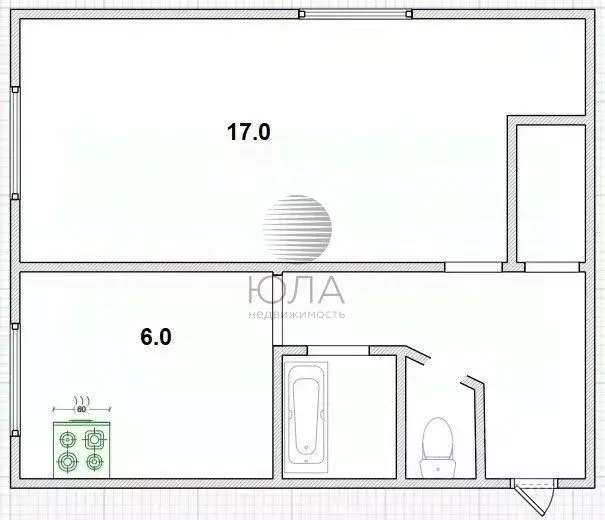 1-к кв. Санкт-Петербург просп. Маршала Блюхера, 50 (30.1 м) - Фото 1