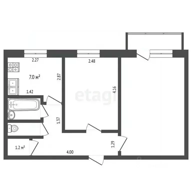 2-к кв. Оренбургская область, Оренбург Волгоградская ул., 4 (44.0 м) - Фото 0