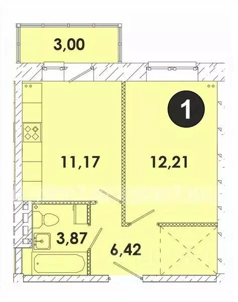 1-к кв. Иркутская область, Иркутский муниципальный округ, пос. ... - Фото 1