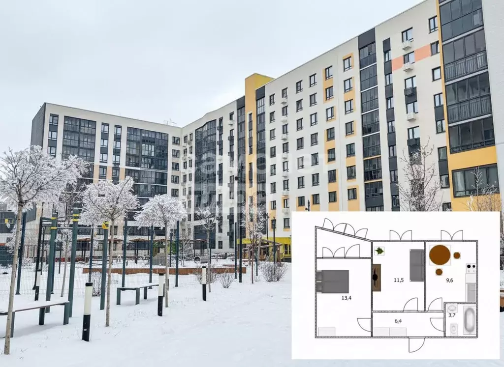 2-к кв. Ульяновская область, Ульяновск ул. Юго-западная, 18 (44.6 м) - Фото 1