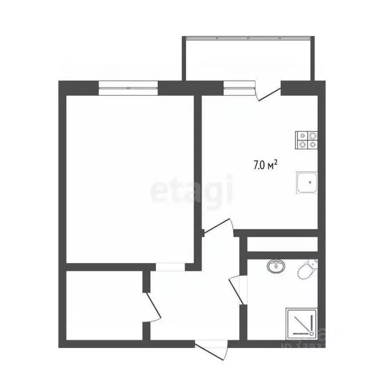 1-к кв. Тюменская область, Тюмень ул. Пермякова, 81 (30.1 м) - Фото 1