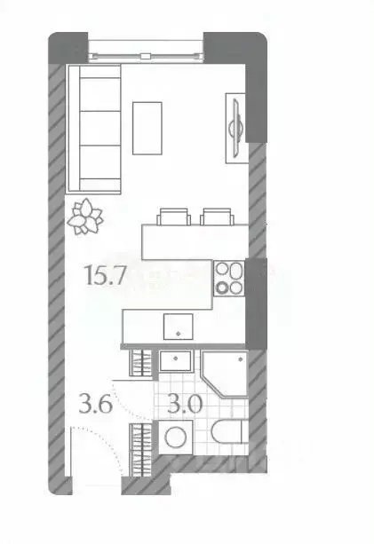 Студия Москва Ильменский проезд, 4к2 (21.5 м) - Фото 2