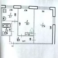 2-к. квартира, 42,7 м, 1/5 эт. - Фото 0