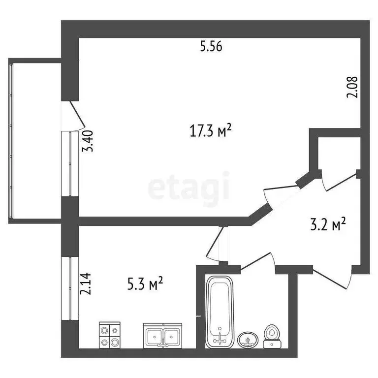 1-комнатная квартира: Вологда, улица Карла Маркса, 74 (28.5 м) - Фото 1