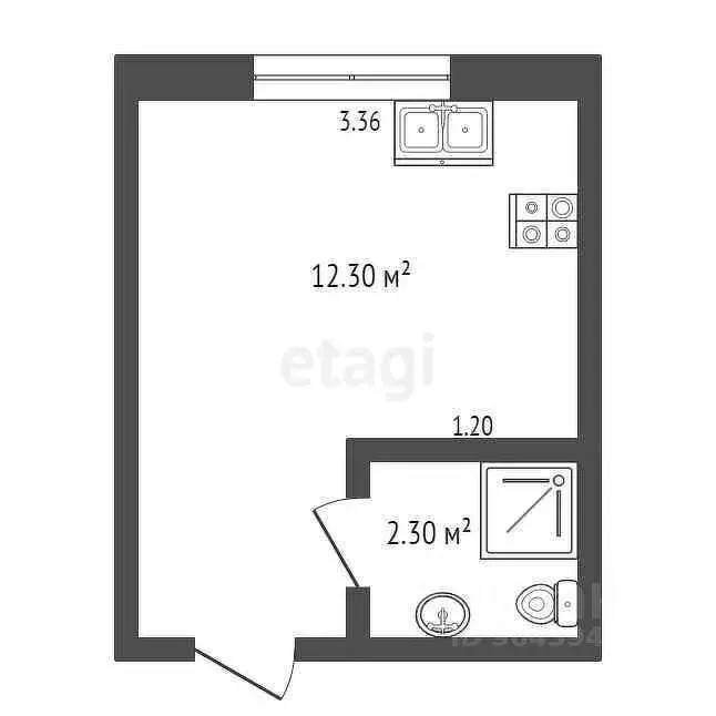 Студия Крым, Ялта ул. Суворовская, 8Д (11.0 м) - Фото 1