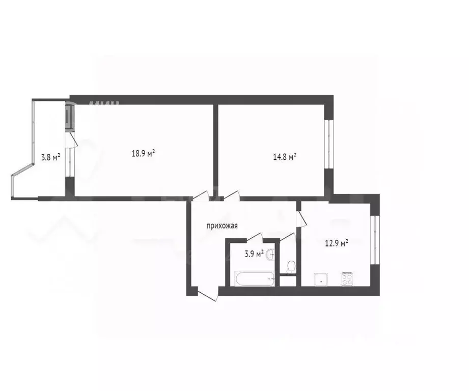 2-к кв. Москва Ярославское ш., 120К2 (58.1 м) - Фото 1