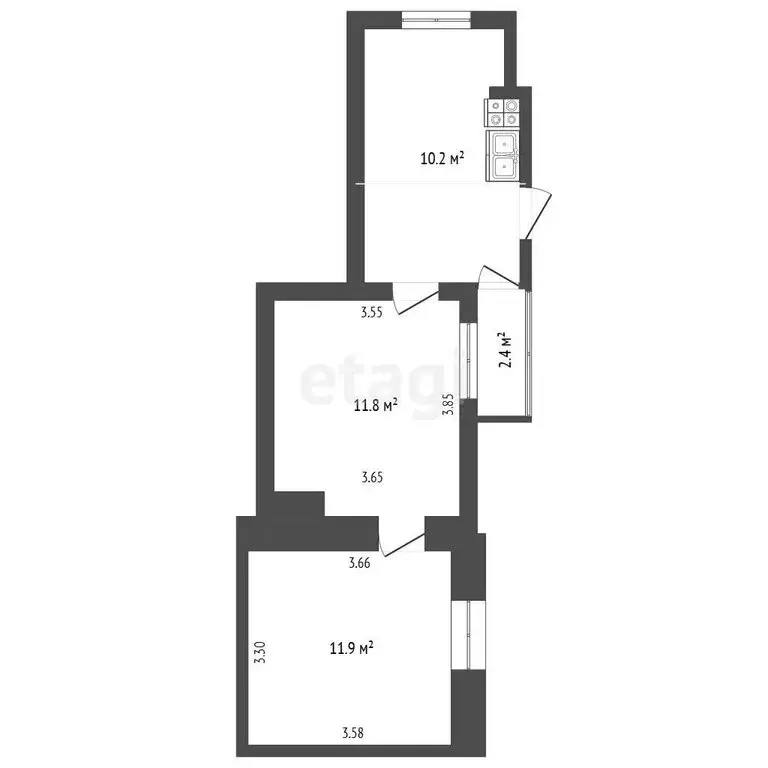 2-комнатная квартира: Феодосия, улица Головина, 13 (36.3 м) - Фото 1