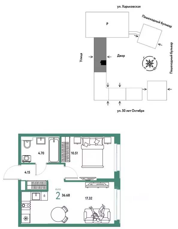 2-к кв. Тюменская область, Тюмень  (36.68 м) - Фото 0