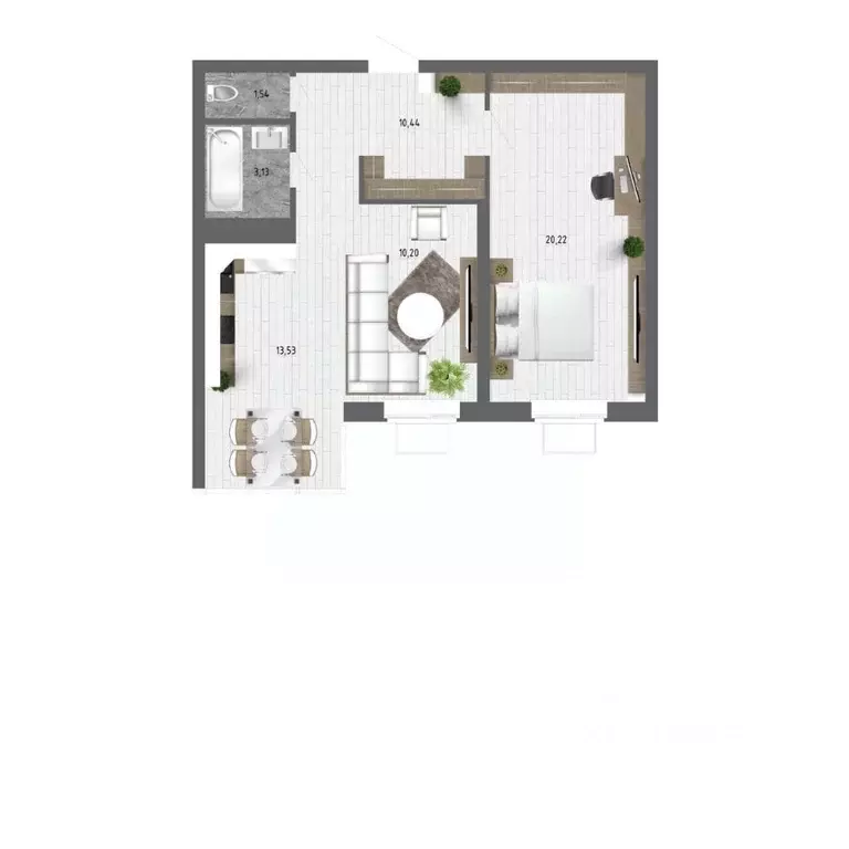 2-к кв. Воронежская область, с. Новая Усмань ул. Ленина, 312А (56.6 м) - Фото 1