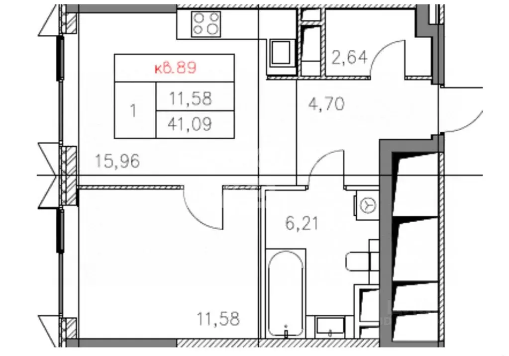 2-к кв. Москва Нагатинская ул., к1вл1 (41.1 м) - Фото 1