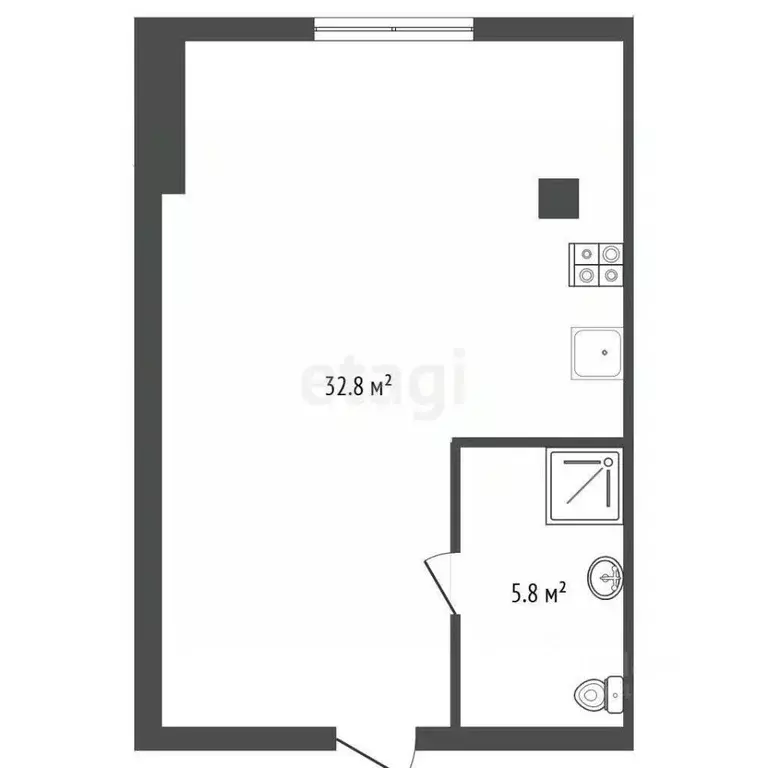 Студия Крым, Ялта ул. Киевская, 44 (38.6 м) - Фото 1