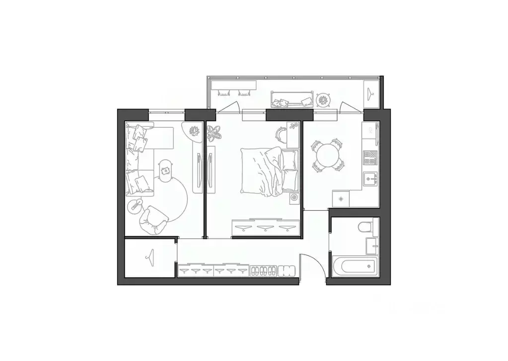 2-к кв. Волгоградская область, Волгоград Квартал жилой комплекс (51.89 ... - Фото 1