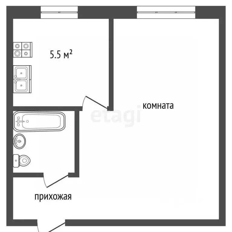 1-к кв. Владимирская область, Муром ул. Чкалова, 8Б (31.3 м) - Фото 2