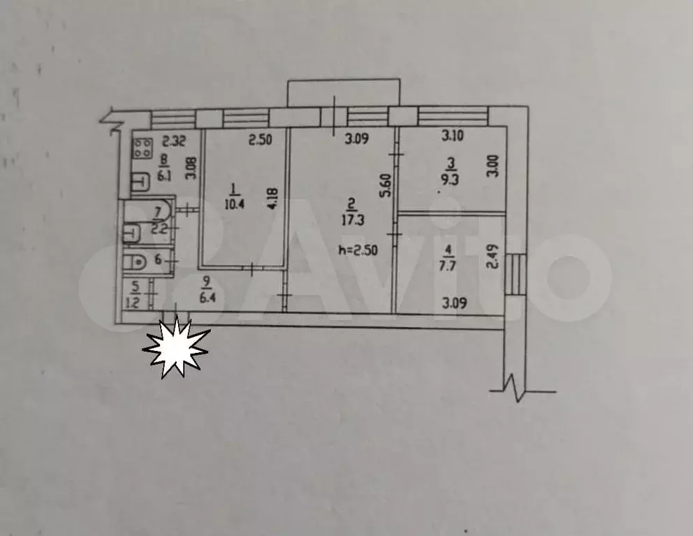 4-к. квартира, 61 м, 3/5 эт. - Фото 0