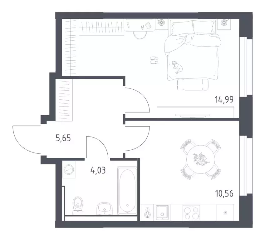 1-комнатная квартира: Екатеринбург, улица Лётчиков, 15Б (35.23 м) - Фото 1