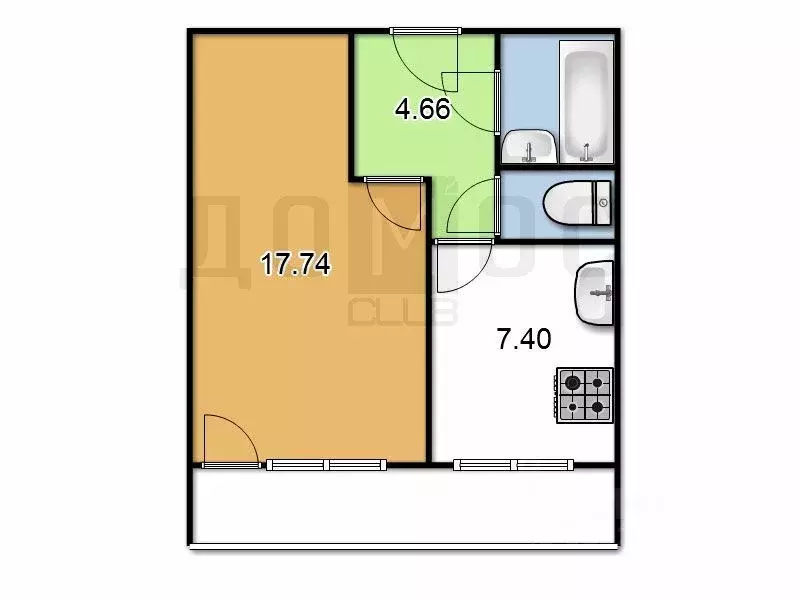 1-к кв. Свердловская область, Екатеринбург ул. Викулова, 63к3 (33.5 м) - Фото 2