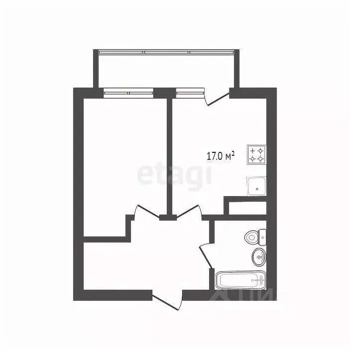 1-к кв. Тюменская область, Тюмень ул. Раушана Абдуллина, 2 (33.9 м) - Фото 2