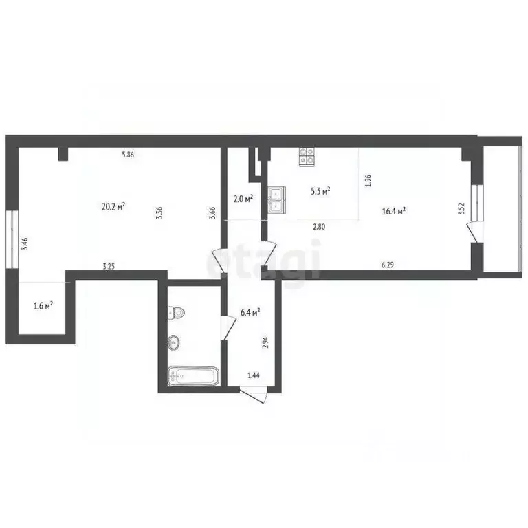 2-к кв. Пермский край, Пермь ул. Александра Турчевича, 8 (56.6 м) - Фото 1