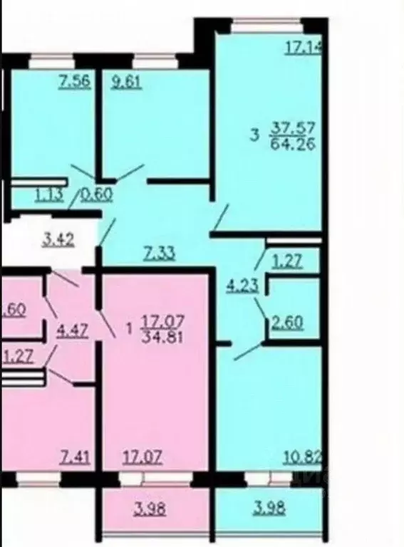 Квартира, 3 комнаты, 63 м - Фото 0