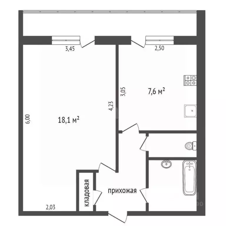 1-к кв. Воронежская область, Воронеж ул. Артамонова, 12 (34.6 м) - Фото 0