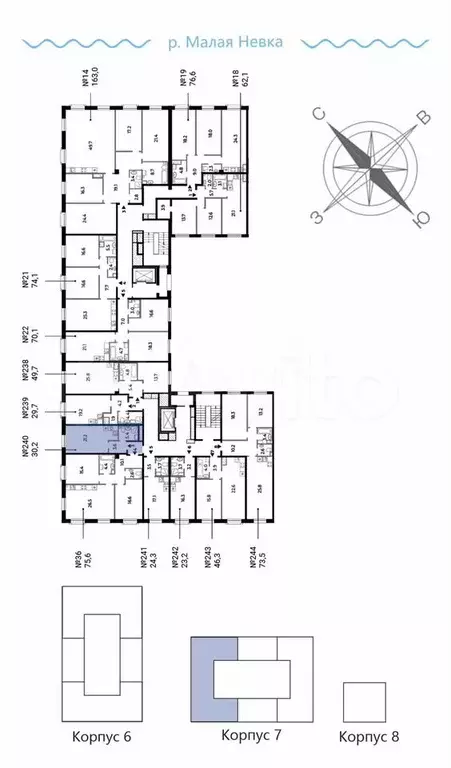 Квартира-студия, 30,2 м, 5/9 эт. - Фото 1