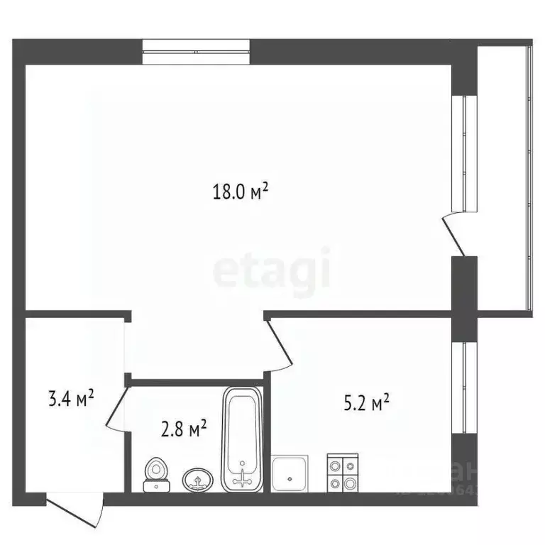 1-к кв. Москва ул. Юных Ленинцев, 123 (32.0 м) - Фото 1