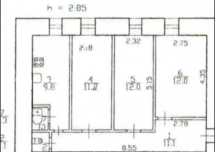 Квартира, 3 комнаты, 58 м - Фото 0