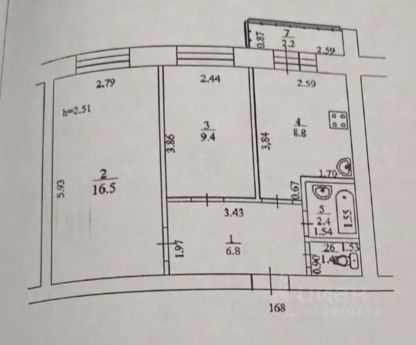2-к кв. Башкортостан, Уфа ул. Испытателей, 21 (46.4 м) - Фото 2