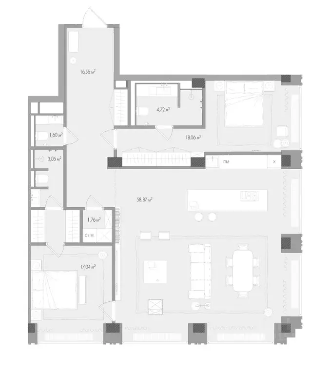 2-к кв. Москва Садовая-Сухаревская ул., 14 (123.06 м) - Фото 0