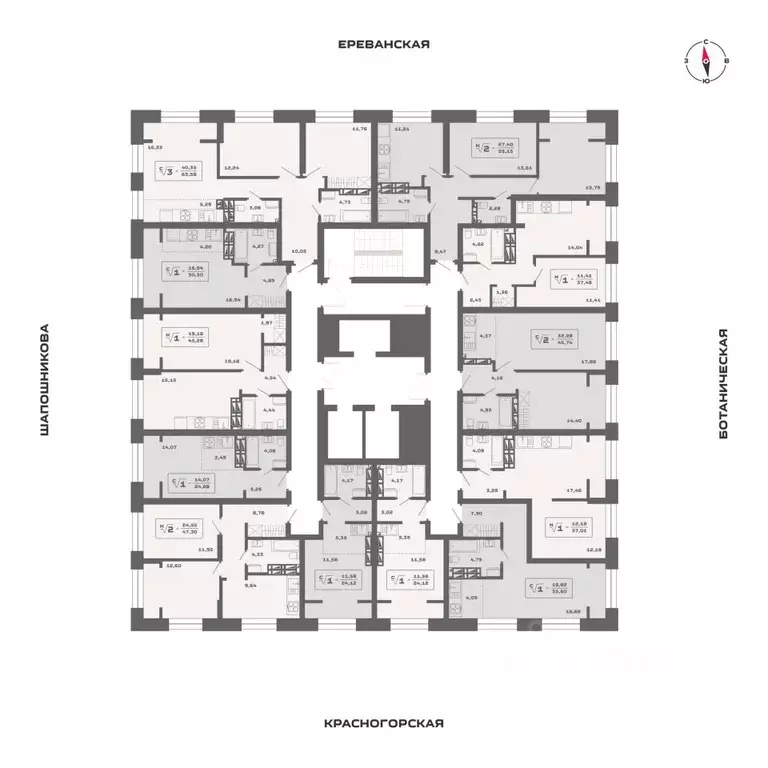 2-к кв. Новосибирская область, Новосибирск Аэропорт мкр,  (47.3 м) - Фото 1