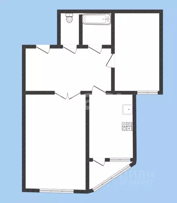2-к кв. Смоленская область, Смоленск ул. Генерала Паскевича, 7а (61.0 ... - Фото 2