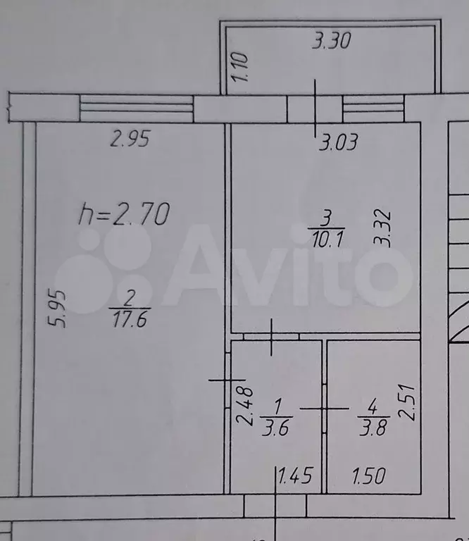 1-к. квартира, 38 м, 3/5 эт. - Фото 0