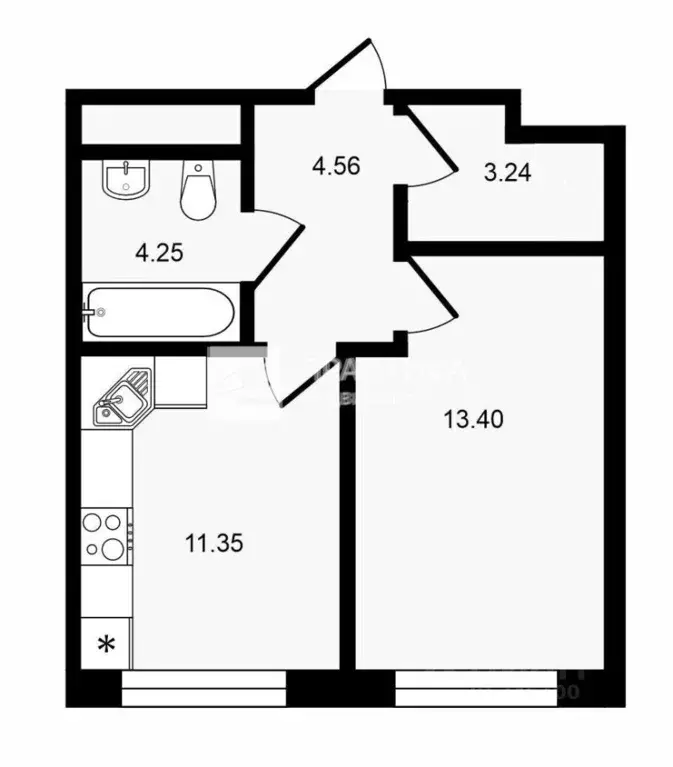 1-к кв. Москва 3-я Гражданская ул., 21 (36.9 м) - Фото 1