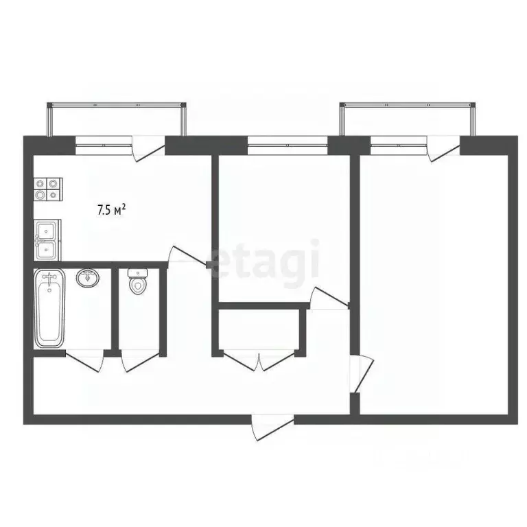 2-к кв. Вологодская область, Сокол Производственная ул., 54 (48.0 м) - Фото 2