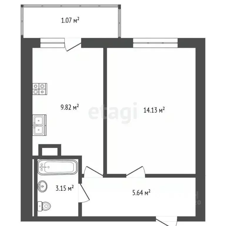 1-к кв. Ярославская область, Ярославль Тутаевское ш., 109 (33.81 м) - Фото 1
