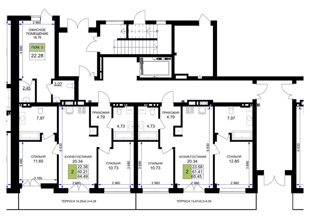 2-к кв. Калининградская область, Гурьевск Включи жилой комплекс (64.49 ... - Фото 2