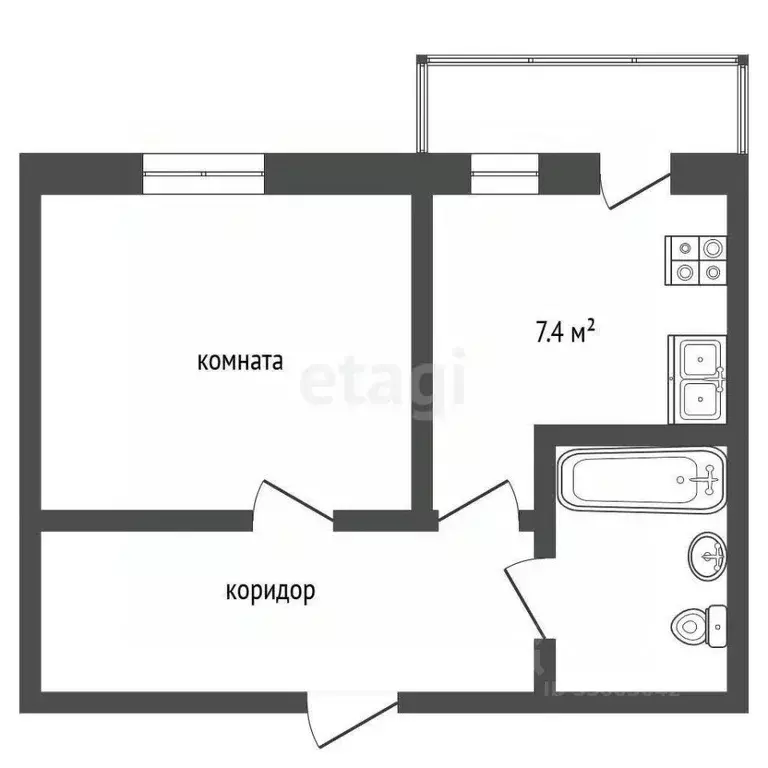 1-к кв. Забайкальский край, Чита ул. Ползунова, 13 (36.2 м) - Фото 1