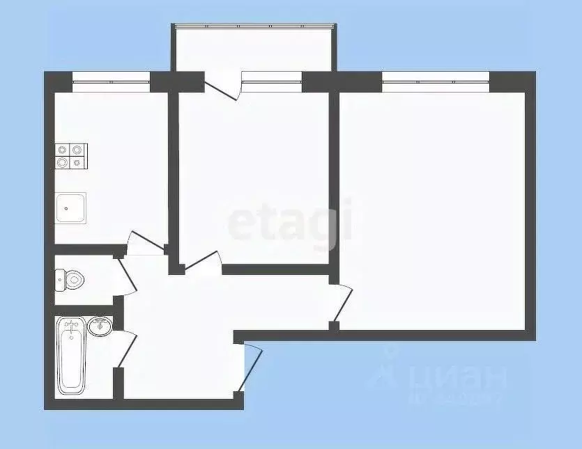 2-к кв. Смоленская область, Смоленск ш. Киевское, 57 (43.0 м) - Фото 2