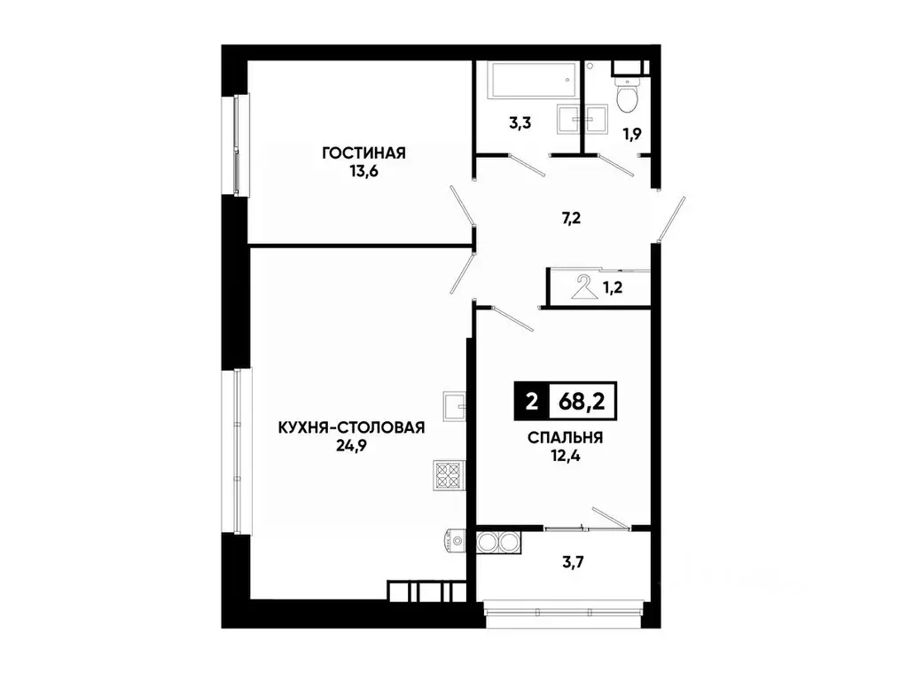 1-к кв. Ставропольский край, Ставрополь ул. Андрея Голуба, 12к8 (68.2 ... - Фото 0