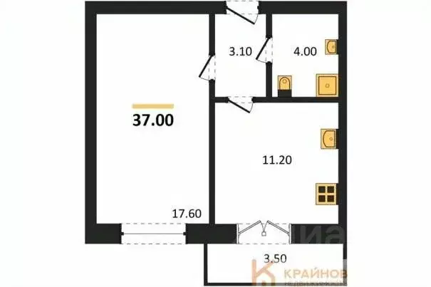 1-к кв. Воронежская область, Воронеж Цимлянская ул., 10В (37.0 м) - Фото 0
