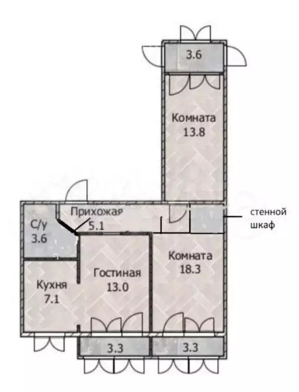 3-к. квартира, 63,7 м, 9/9 эт. - Фото 0