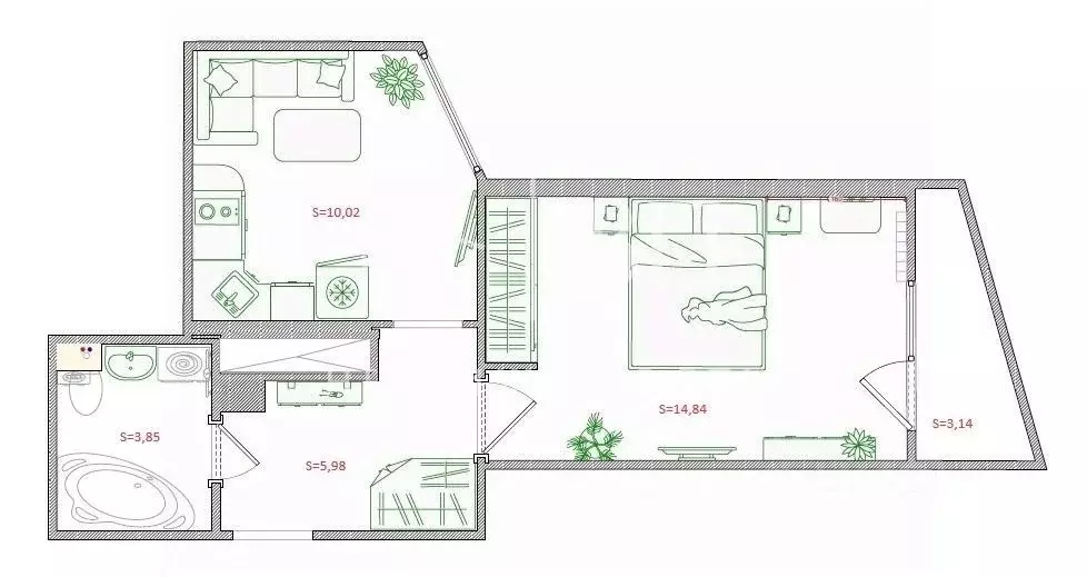 1-к кв. Санкт-Петербург Заневский просп., 42 (34.2 м) - Фото 2