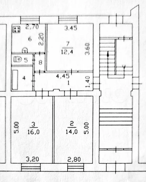 3-к. квартира, 59,7 м, 1/3 эт. - Фото 0