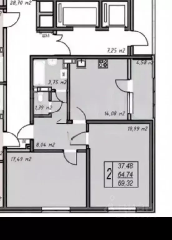 2-к кв. Краснодарский край, Анапа ш. Супсехское, 47к2 (69.32 м) - Фото 2