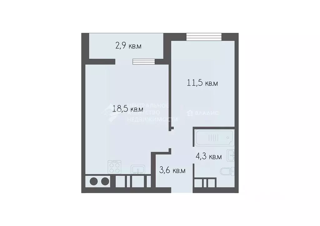 1-к кв. Рязанская область, Рязань ул. Брестская, 5 (40.0 м) - Фото 2